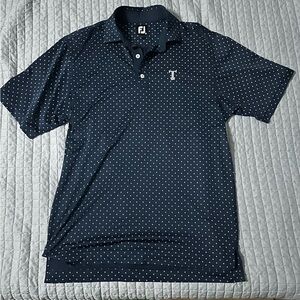 FootJoy Men's Dark Blue Polka Dot Polo